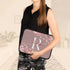Pink Cherry Blossom Monogram Custom Name Laptop Sleeve